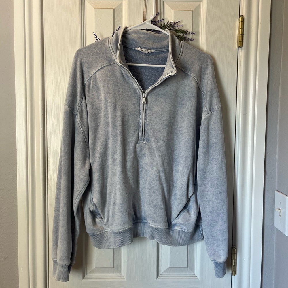 Women’s Gray Quarter-Zip Sweater